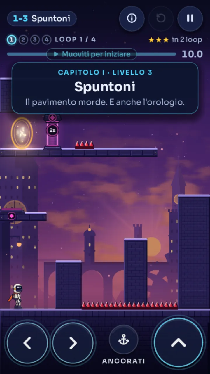 Livello 1-3 «Spuntoni» della demo, nel browser