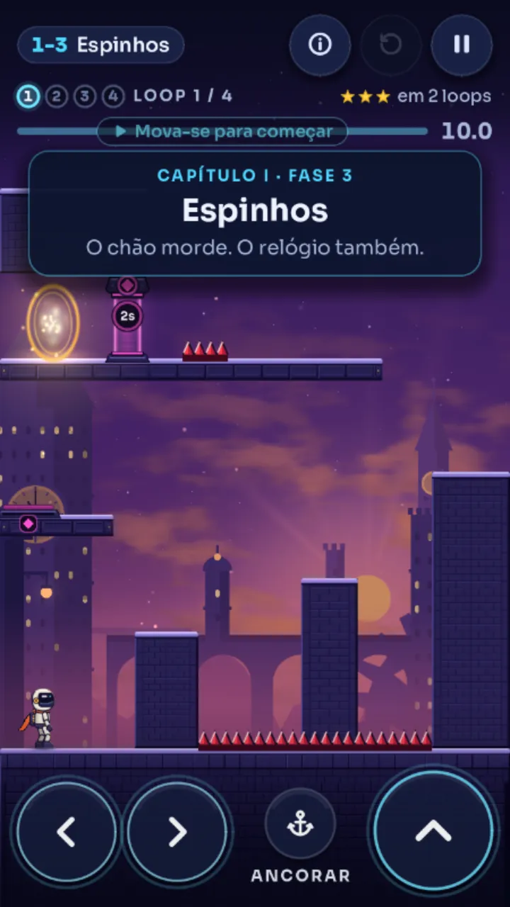 Fase 1-3 “Espinhos” da demo, no navegador