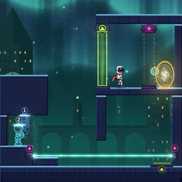 Green beam: scene from level 3-4 “Beam”