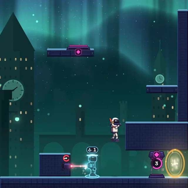 Red laser: scene from level 3-3 “Shield”